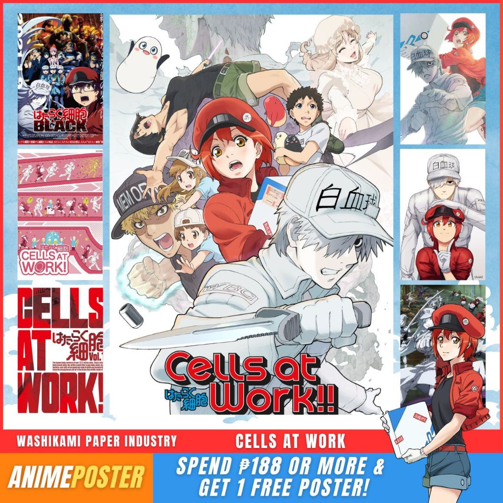 Cells At Work A4 Posters Official Anime Posters / Sticker Poster