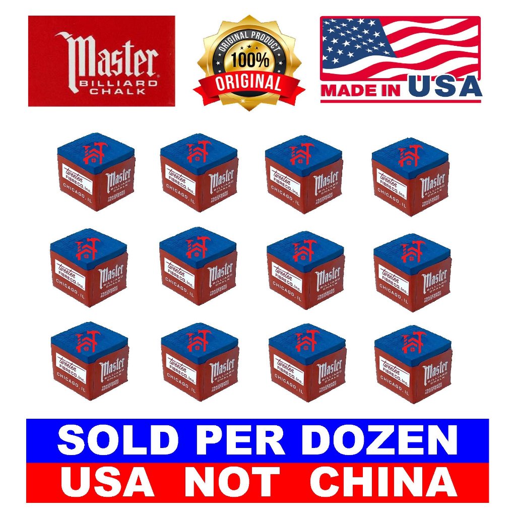 ORIGINAL MASTER CHALK PREMIUM NO FLAG or WITH FLAG BILLIARD CHALK (SOLD PER DOZ) Shopee