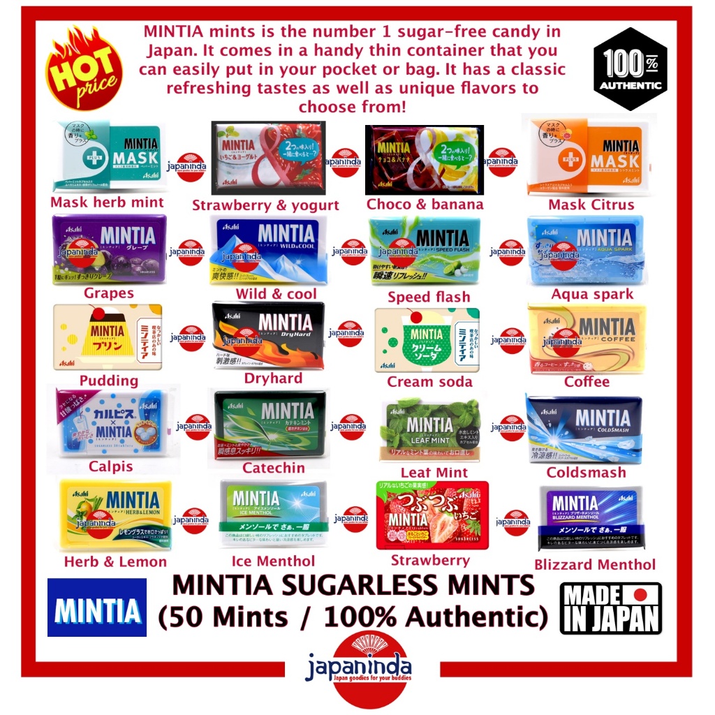 MINTIA Sugarless Mints (50 mints) 100 Authentic Made in Japan Shopee