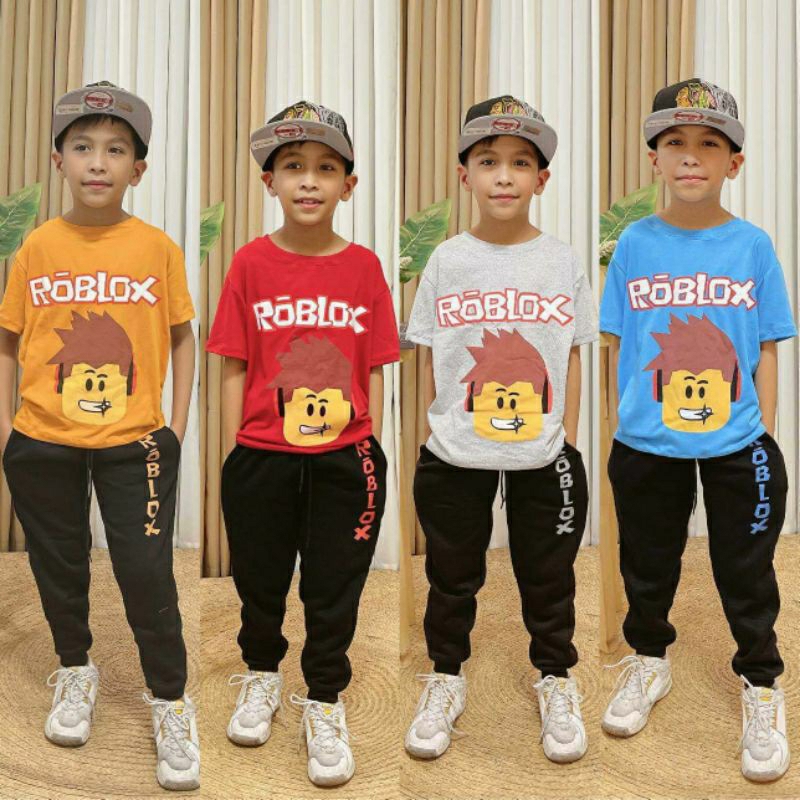 Roblox Tshirt Jogger Terno for Kids Large size 7 to 9 years old fit