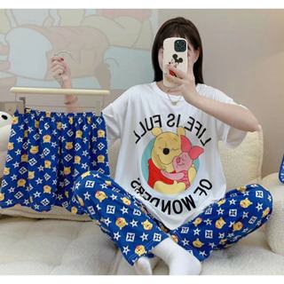 cotton spandex 3in1 Terno pajama set for women/ Round Neck sleepwear/  Korean nightwear/women loungewear#DR1