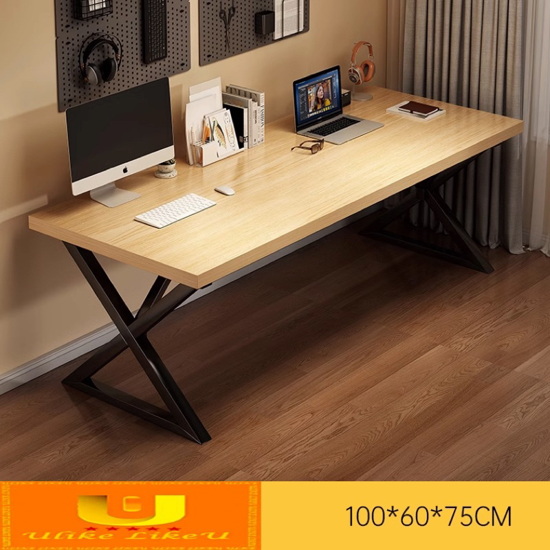 Dining table computer desk home minimalist office desk with metal stand