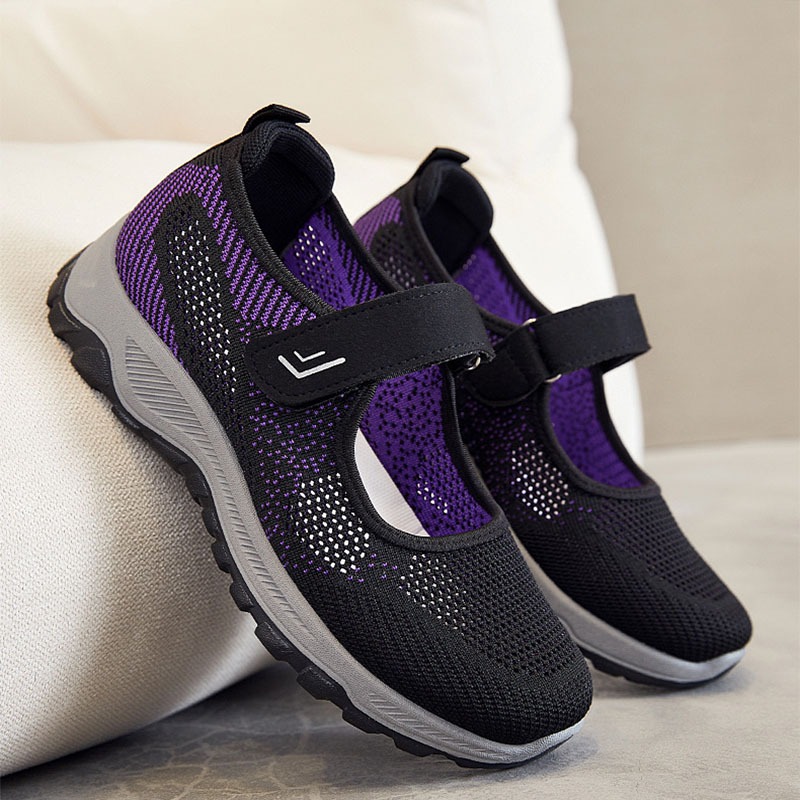 Summer Breathable Mesh Vamp Shoes Cozy Easy On & Off Rounded Toe Slip ...