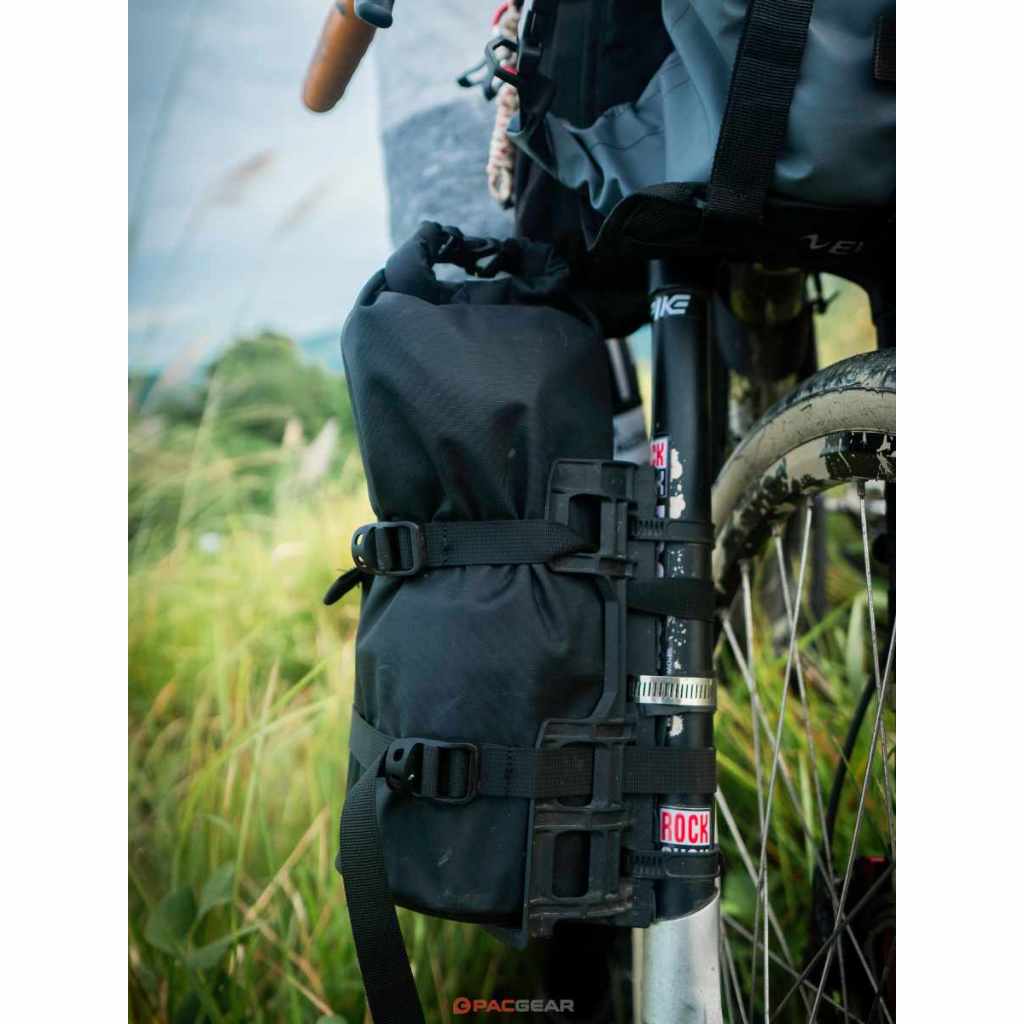 Borsa Impermeabile Per Forcella Bicicletta Columbus - 3,5 Litri, Con Supporto (Cage), Materiali Riciclati, Verde
