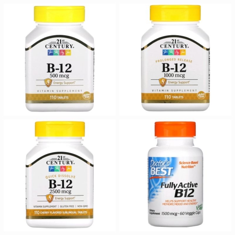 21st Century B-12 500mcg / 1000mcg / 2500mcg Prolonged Release Or Quick ...