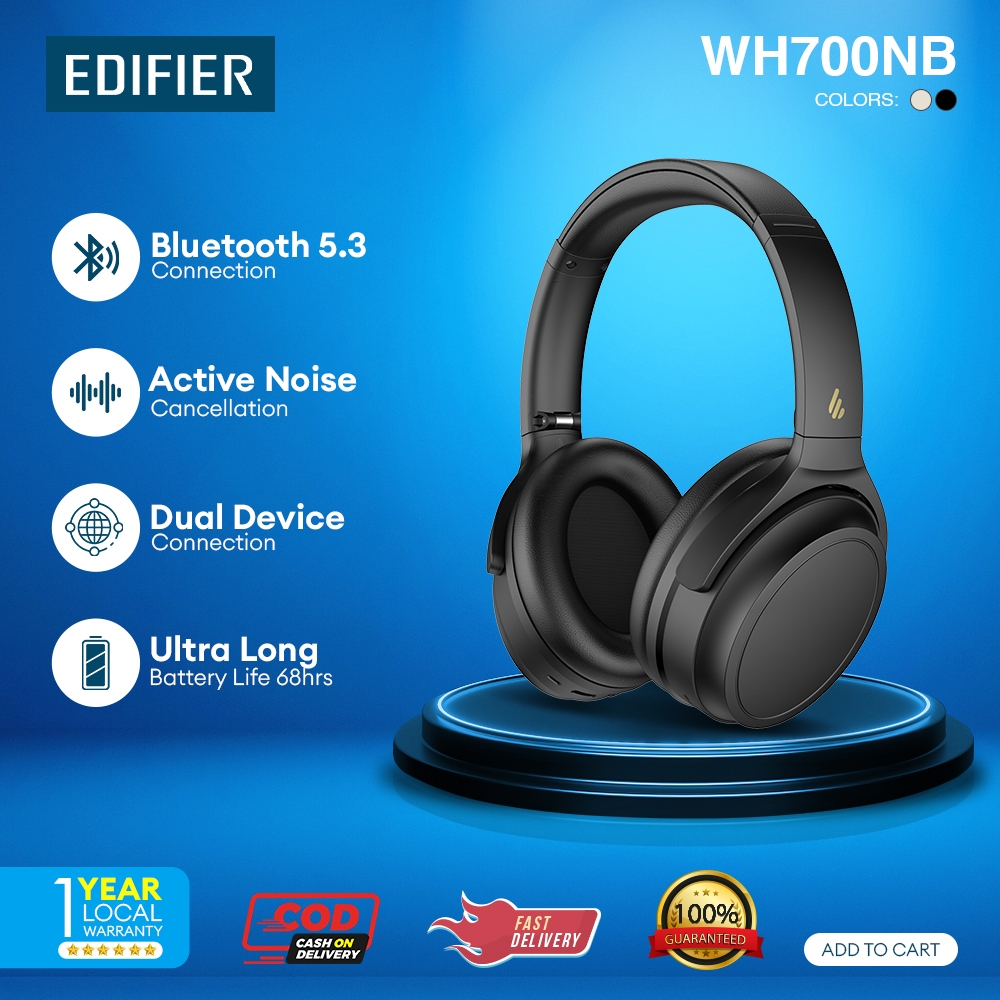 Edifier WH700NB Active Noise Cancelling Headphones - 68H Playtime - AI ...