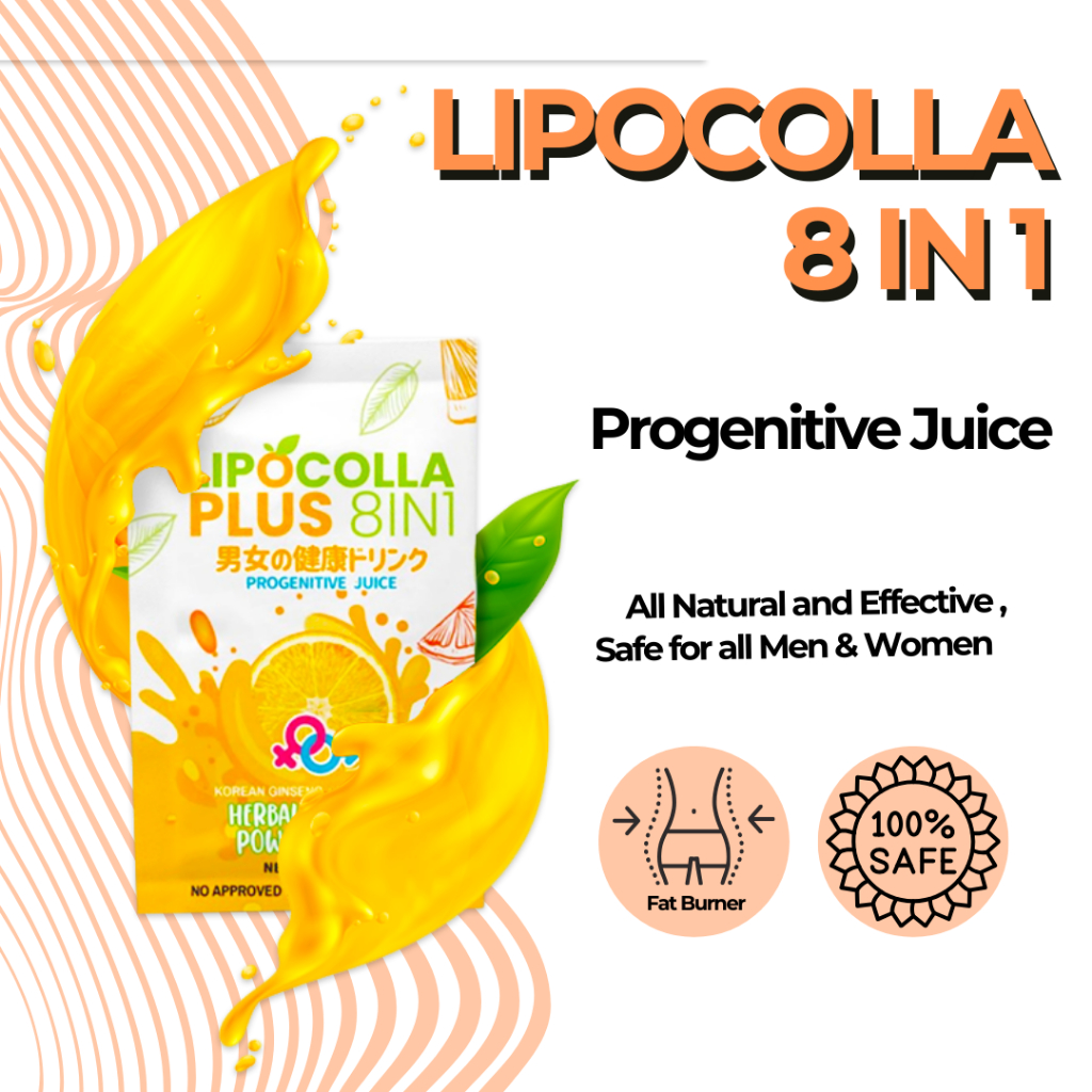 Original LipoColla Plus Slimming 8 in 1 Powdered Orange Juice Be