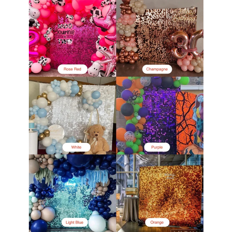 Agar.shop Square Circle Shimmer Sequin 30*30 CM Wall Panel Backdrop ...