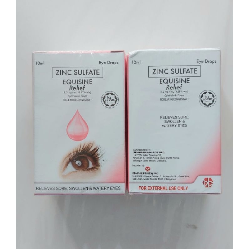 EQUISINE RELIEF Zinc Sulfate Eye Drops 10ML Shopee Philippines
