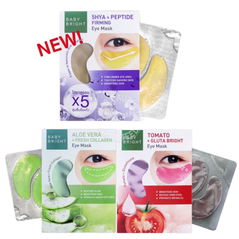 BABY BRIGHT EYE MASK ALOE VERA COLLAGEN, TOMATO GLUTA THAILAND Shopee