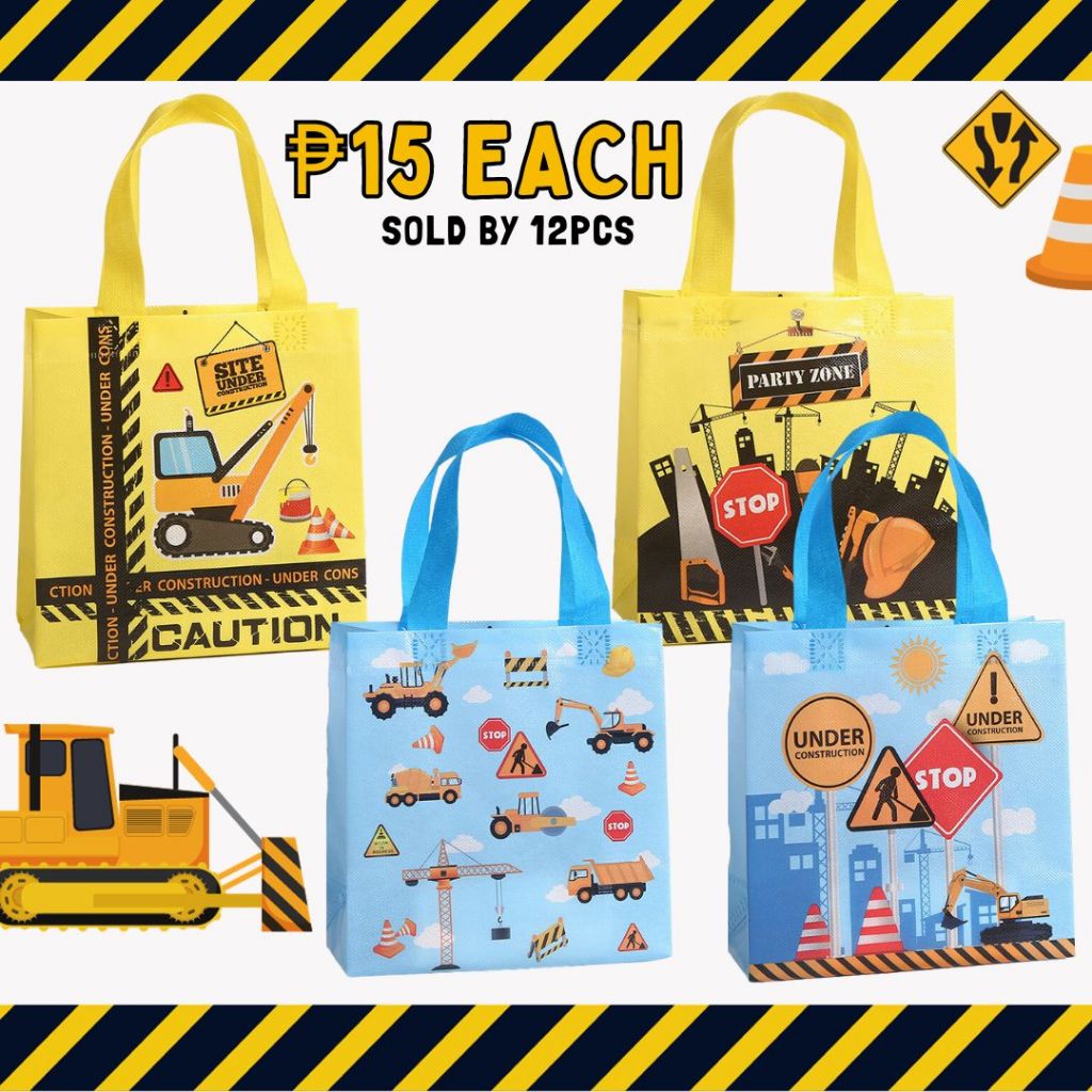 FP1860 (12 pcs) Tools Construction Loot Bag Nonwoven Gift Bag Eco