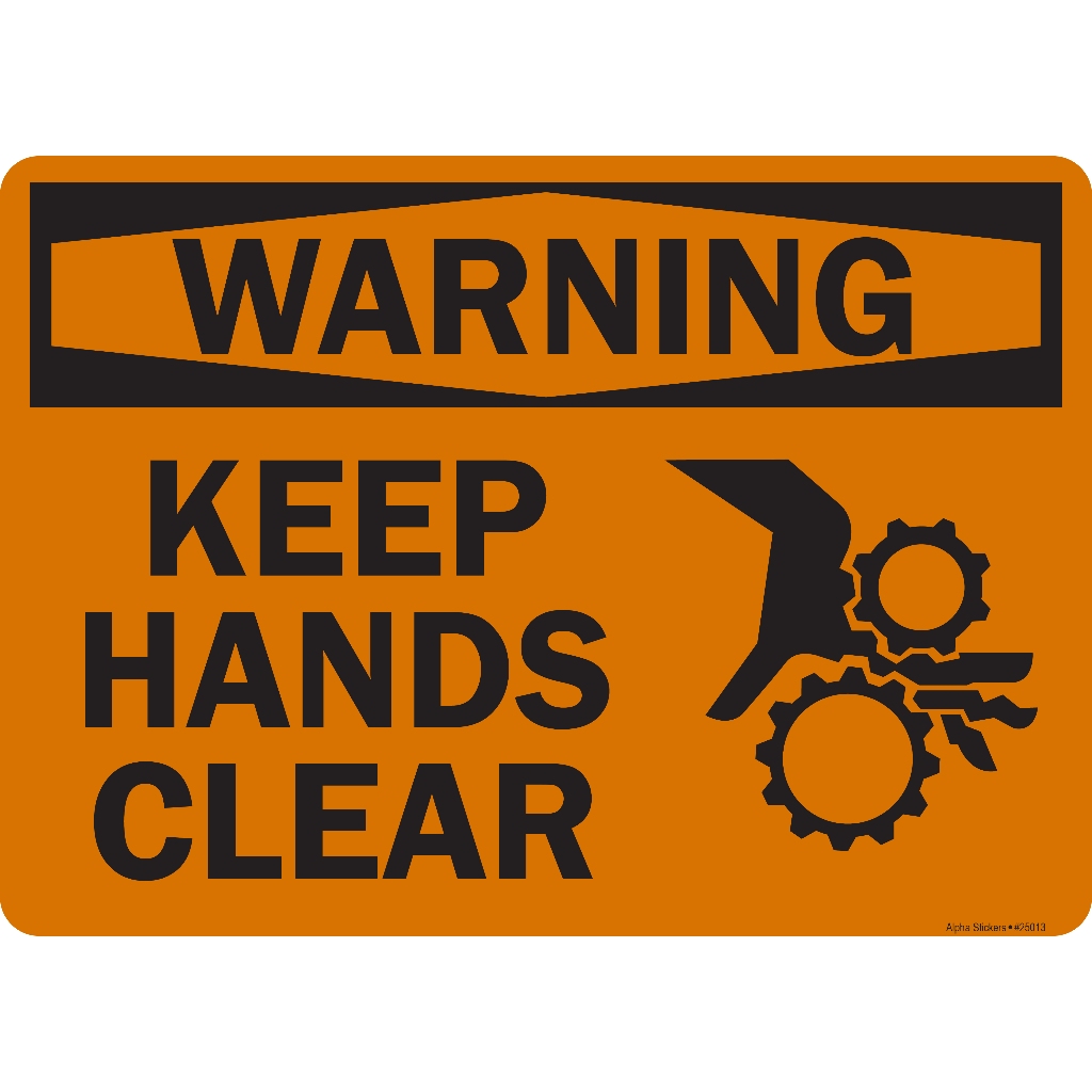 Pinch Point Signs Warning Keep Hands Clear Vinyl Sticker Only Size Wh14x10 Shopee Philippines 8311