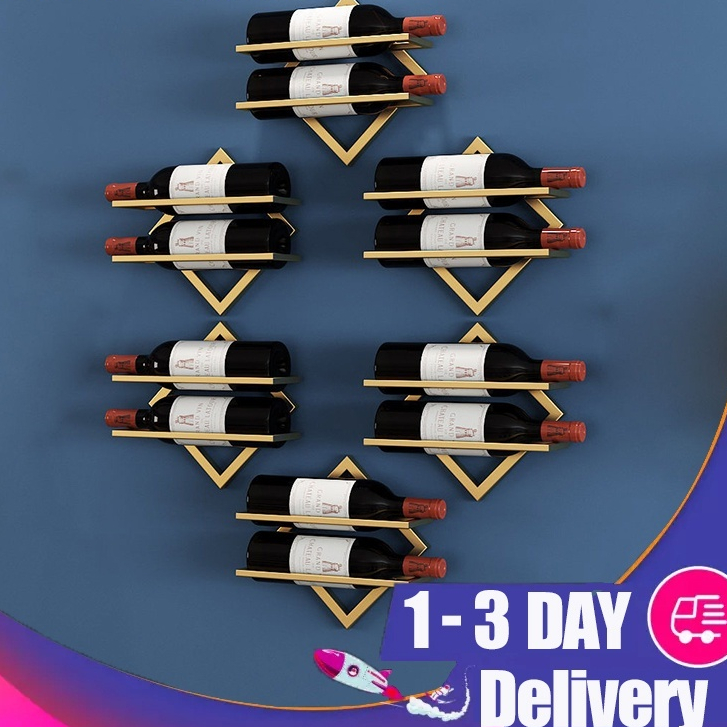 2 Colors Creative Folding European Style Wall-mounted Wine Rack Iron ...