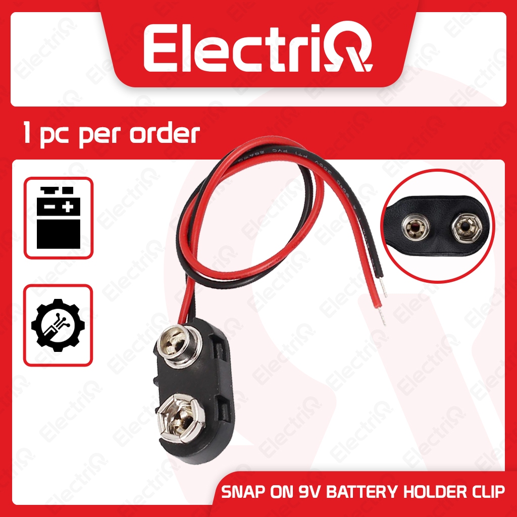 Electriq Snap on 9V Battery Holder Clip Shopee Philippines
