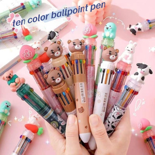 Cartoon Creative 10 Stylo à bille couleur Multi-Color Pen Cute