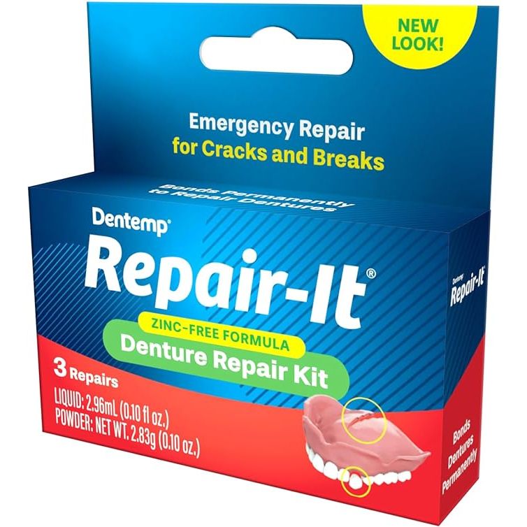Dentemp RepairIt Advanced Formula Denture Repair Kit, 3 Repairs
