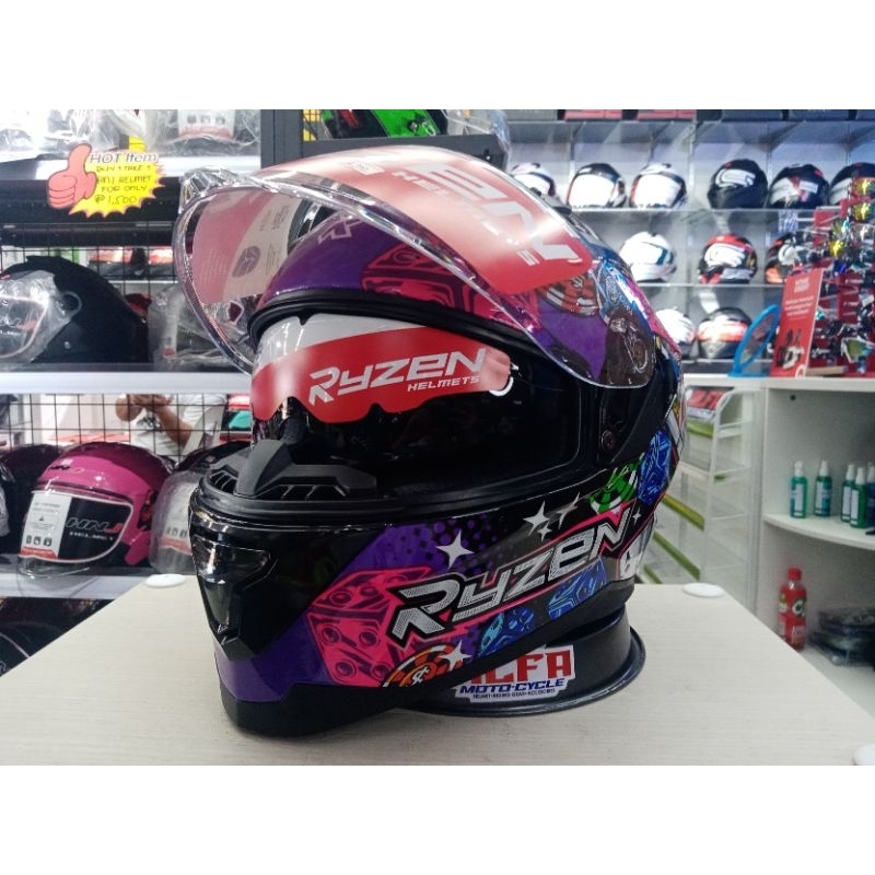 RYZEN #ZX700 CASINO Motorcycle Helmet, Full Face, Dual Visor | Shopee