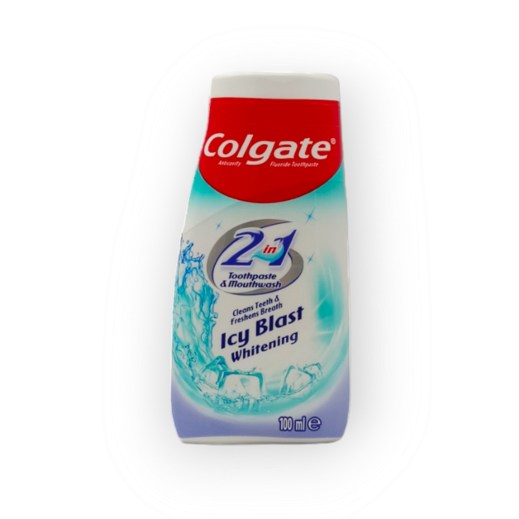 (Mexico) Colgate 2 in 1. Toothpaste & Mouthwash. Whitening. Icy Blast