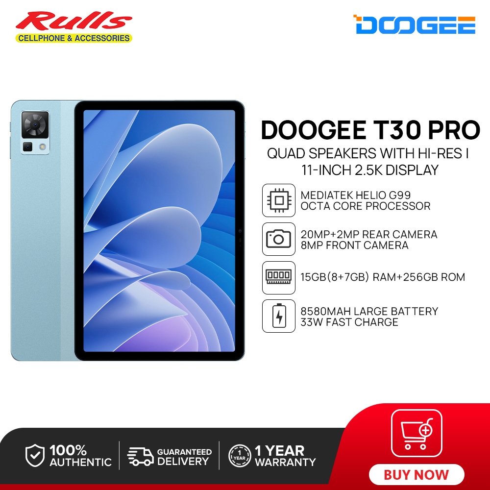 DOOGEE T30 Pro Android 13 Tablet 15GB RAM + 256GB ROM(2TB TF
