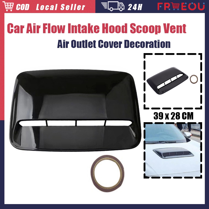 3D Fake Car Vents Decorative Air Flow Intake Hood Engine Cover