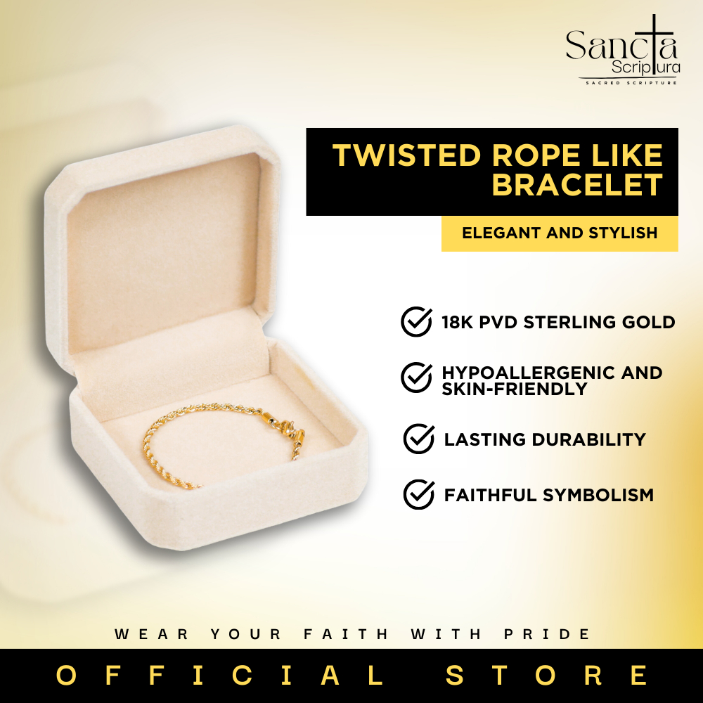 Sancta Scriptura Twisted Rope Like Bracelet 18k Premium PVD Gold Non ...