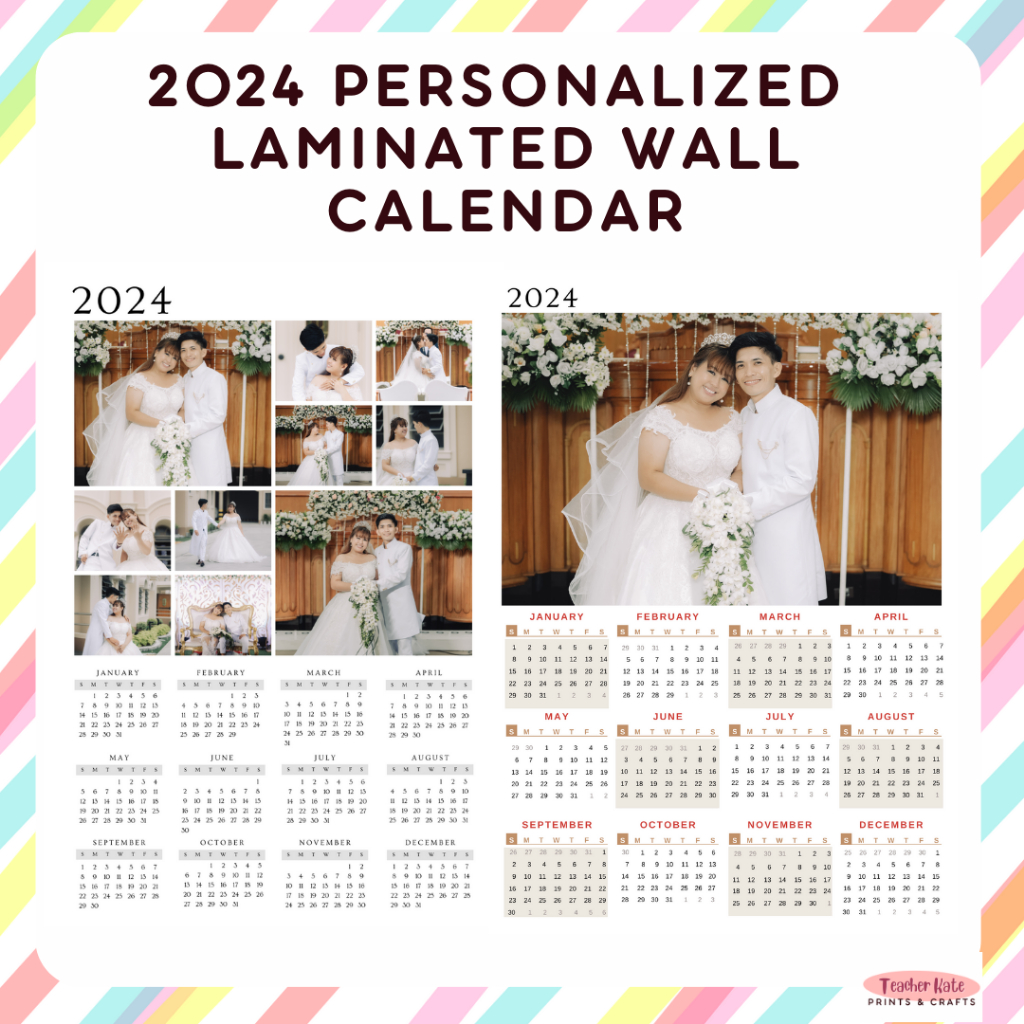 2024 A4 Laminated Wall Calendar Shopee Philippines