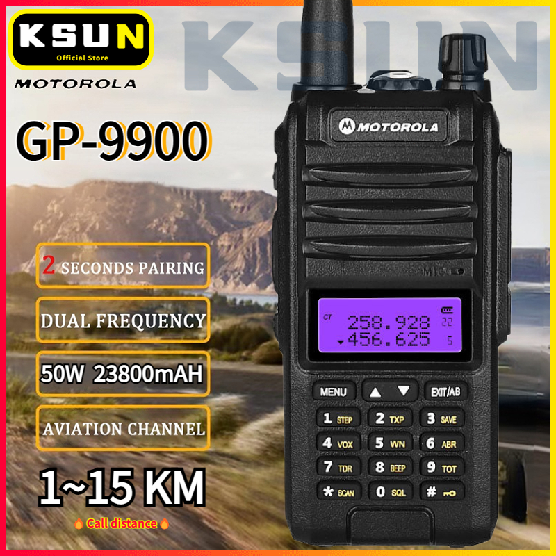 Motorola GP9900 Walkie Talkie 128CH Full Band Wireless Copy Frequency Two Way Radio UHF/VHF