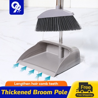 Broom and Dustpan Set for Home, Long Handle Upright Standing Dustpan and  Broom Combo with Cleaning Teeth for Indoor Outdoor - China Broomsticks and  Plastic Broom price