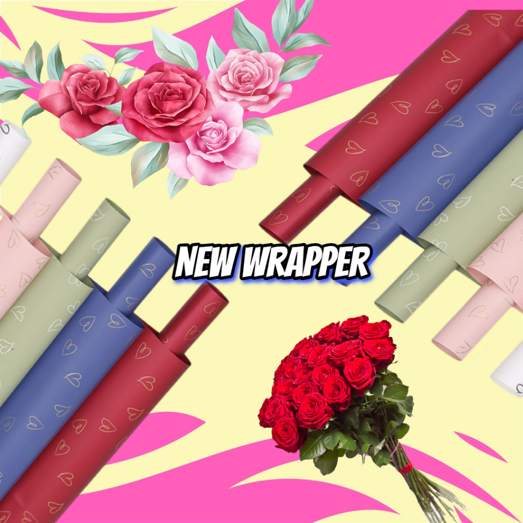 Heart Paper Sweetheart New Bouquet Wrapping Paper Ouya Paper pp Waterproof Flower Wrapping Paper