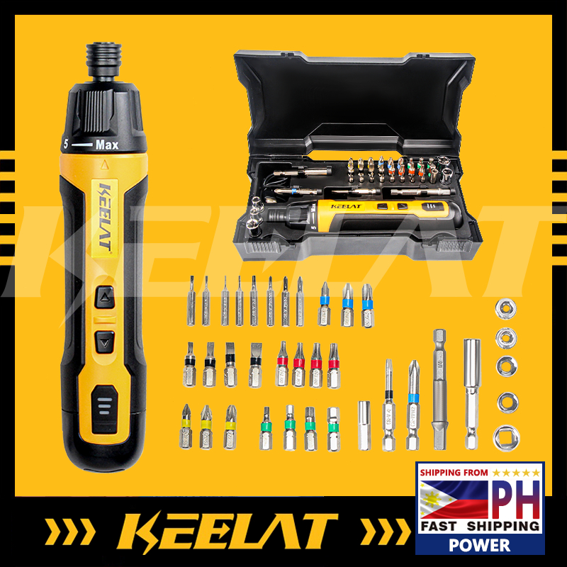 KEELAT Mini Cordless Screwdriver Set 42Pcs USB Charging Electric Hand