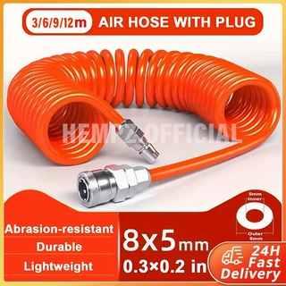 Cal-Hawk 50ft X 1/4 NPT Orange PU Air Hose – 2-Pack For Roofing, Framing, Carpentry