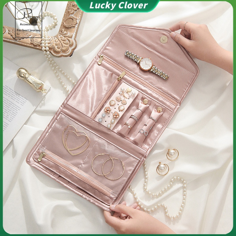 Foldable Jewelry Bag Roll Jewelry Case for Rings Necklaces Earring ...