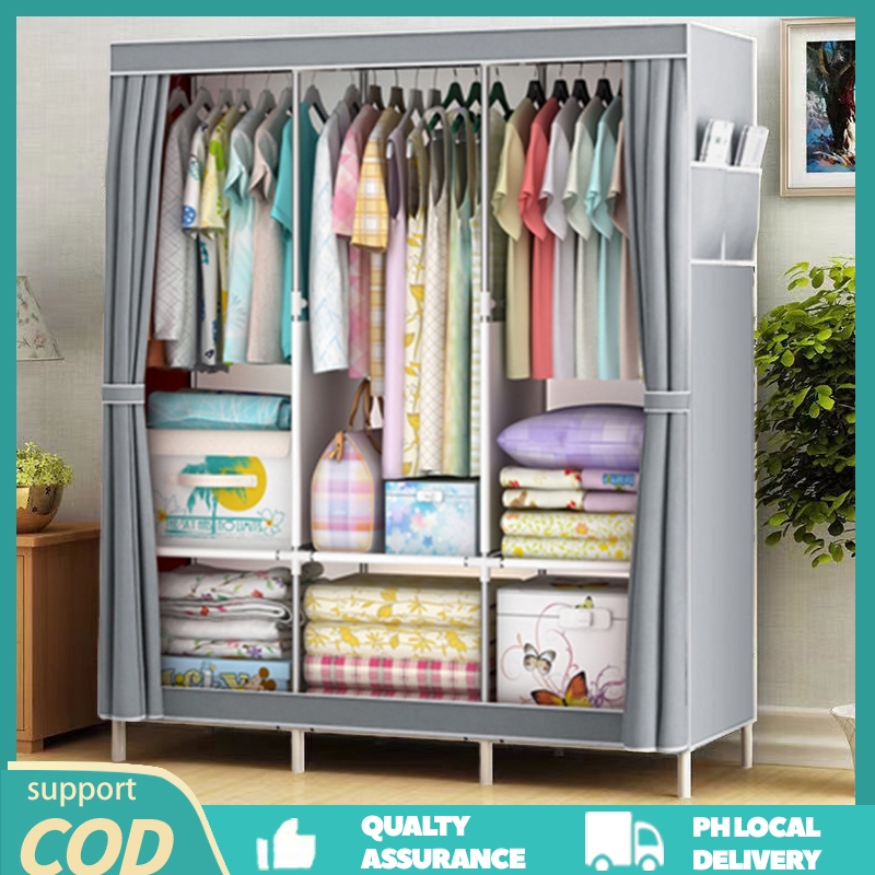 COD Zipper Wardrobe Clothe Storage Wardrobe Closet Cabinet Organizer