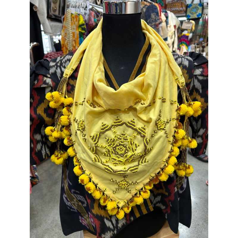 TANGKULO SCARF / Beaded Necklace / Handweave Yakan / Davao Traditional