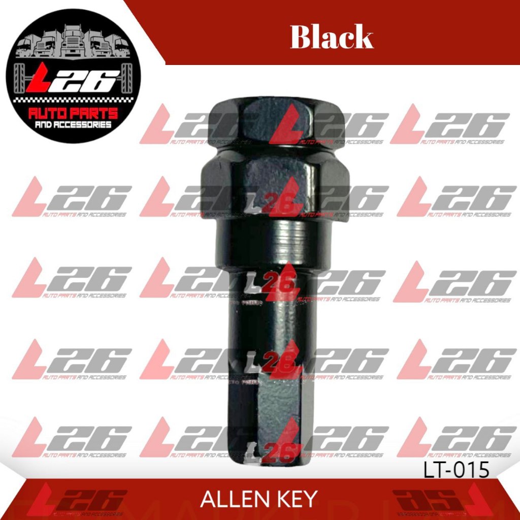 LT015 ALLEN KEY BLACK CHROME UNIVERSAL LOCK MAGWHEEL TOOL LUG NUTS