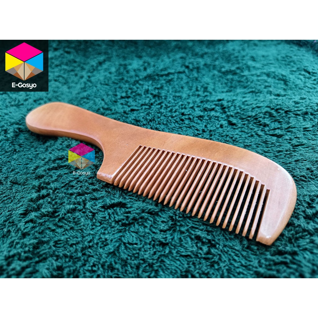 1 pc 17.5cm Wooden hair Comb with handle - Plain (No engrave) | Shopee ...
