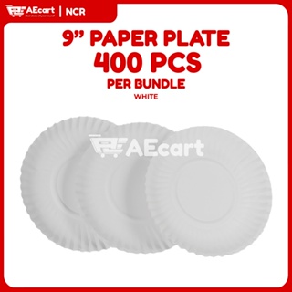 9 White Paper Plate 400Pcs