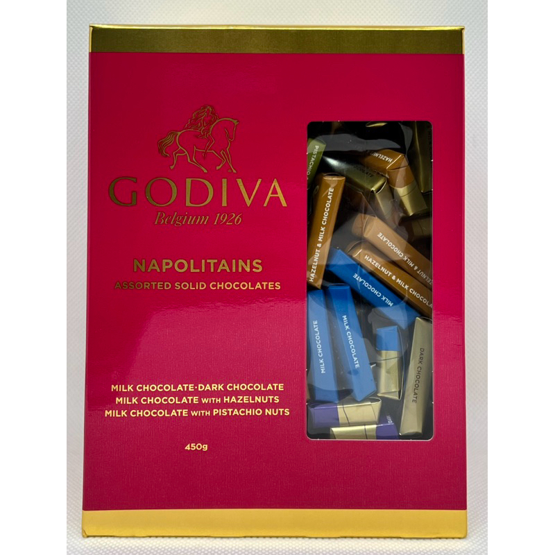 GODIVA (Japanimported) NAPOLITAINS BELGIAN Solid Chocolates, Assorted