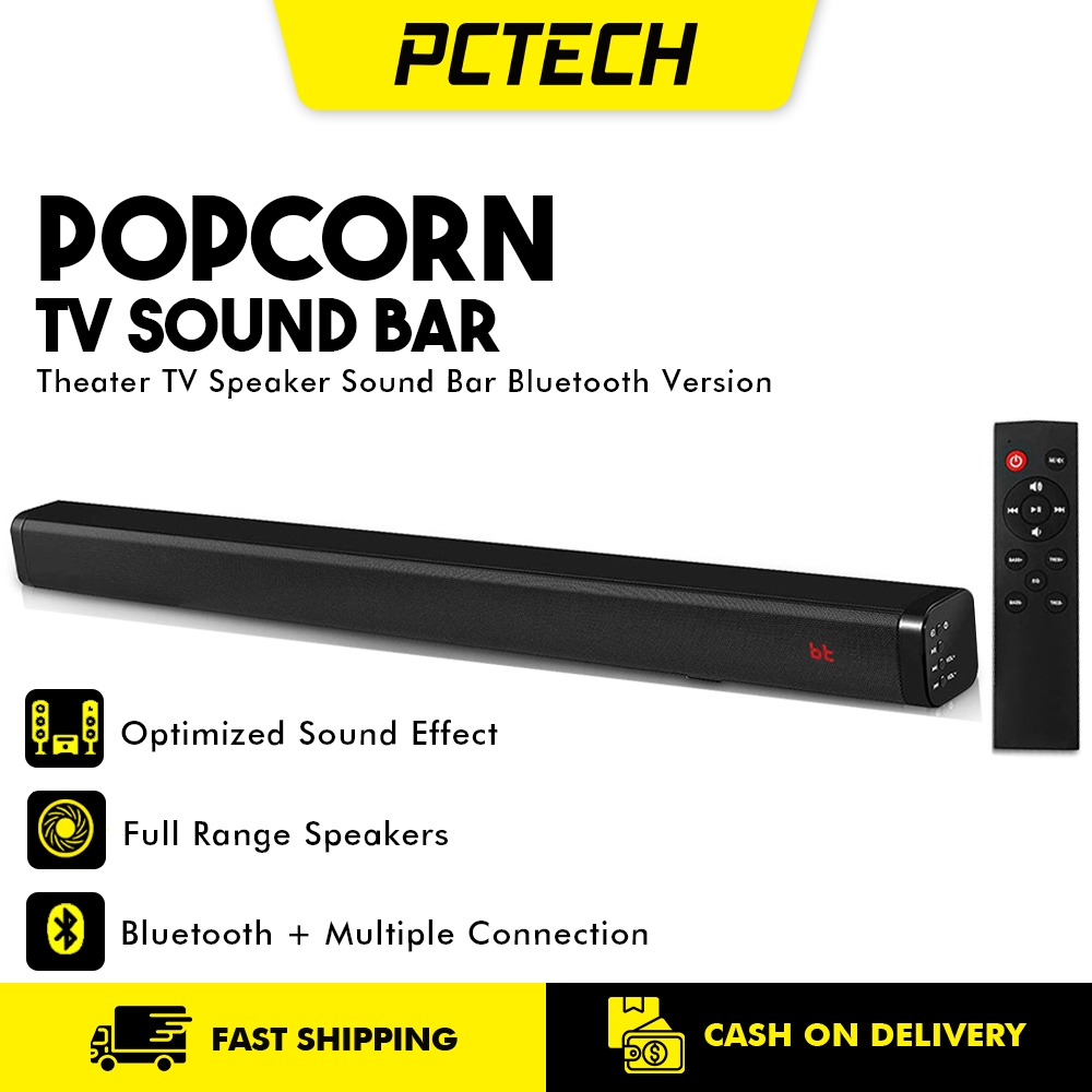 Popcorn 40W TV Speaker Soundbar Bluetooth Subwoofer Bass Speaker for
