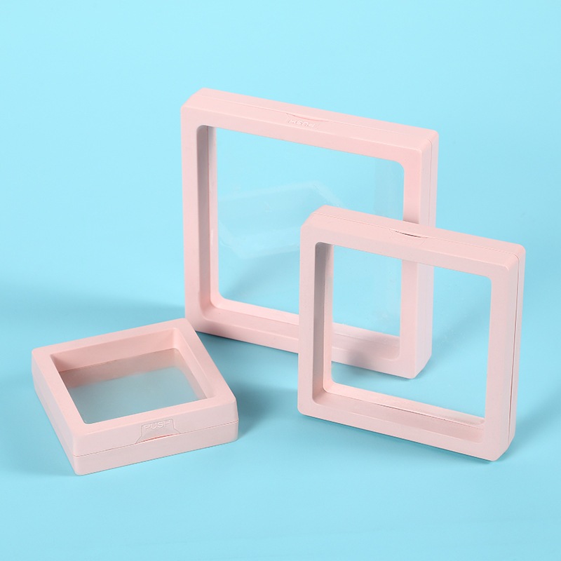 Floating Frame 3D Display Jewelry Box Suspension Storage PE Film ...