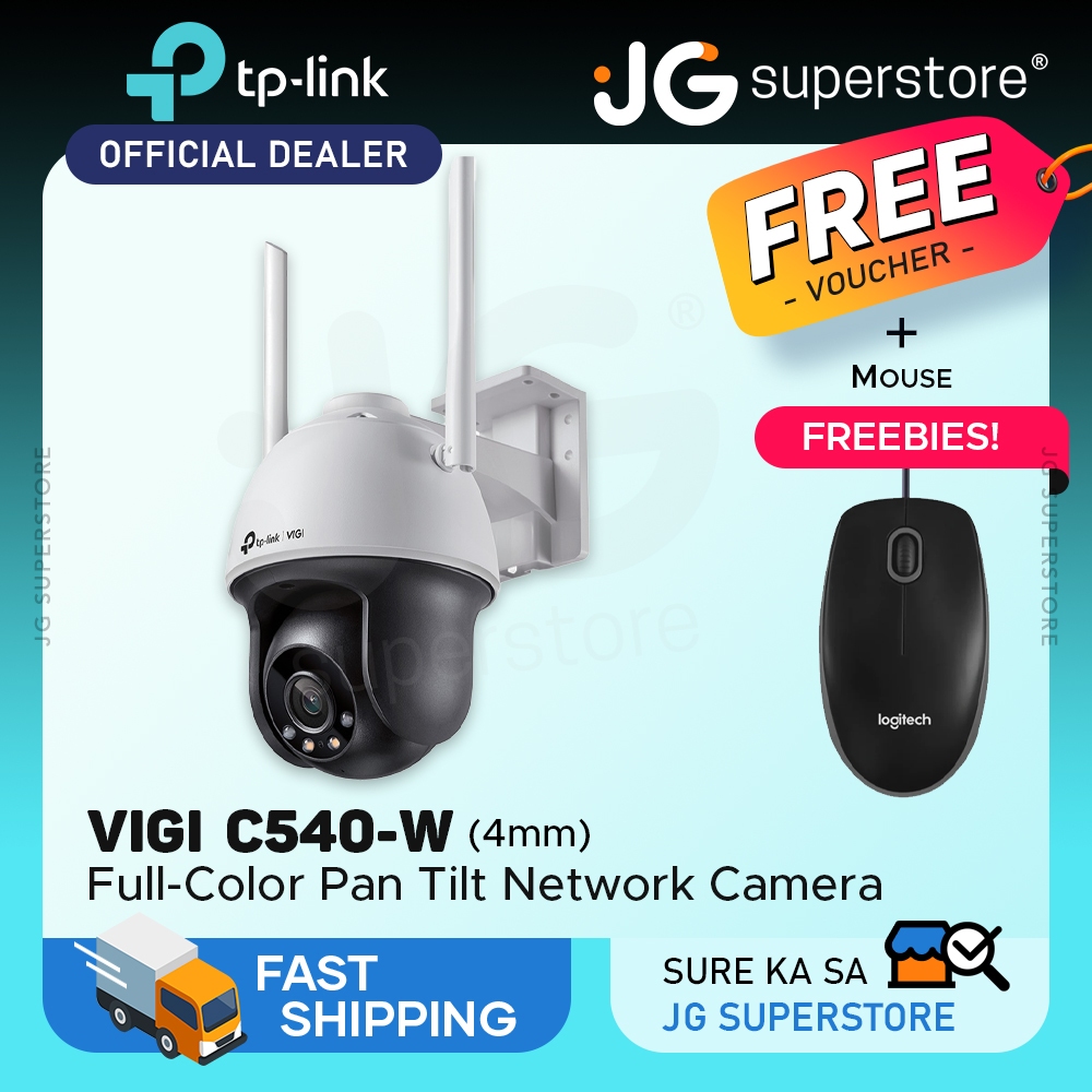 TP-Link VIGI C540-W 4MP Outdoor Full-Color Wi-Fi Pan Tilt Network CCTV ...