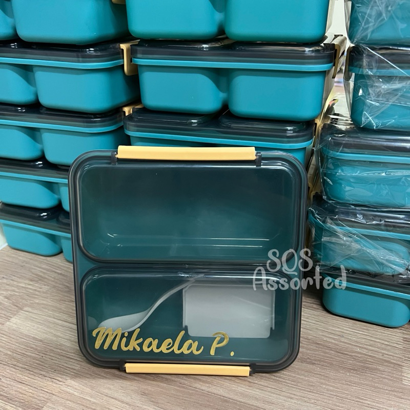 Personalized Lunch Box Baunan w/ Spoon and Divider Giveaways Souvenir ...