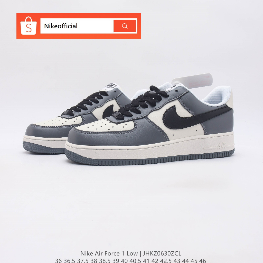 100 Original Nike Air Force 1 Low White Gray Air Cushion Casual Sneakers Shoes For Men Shopee Philippines