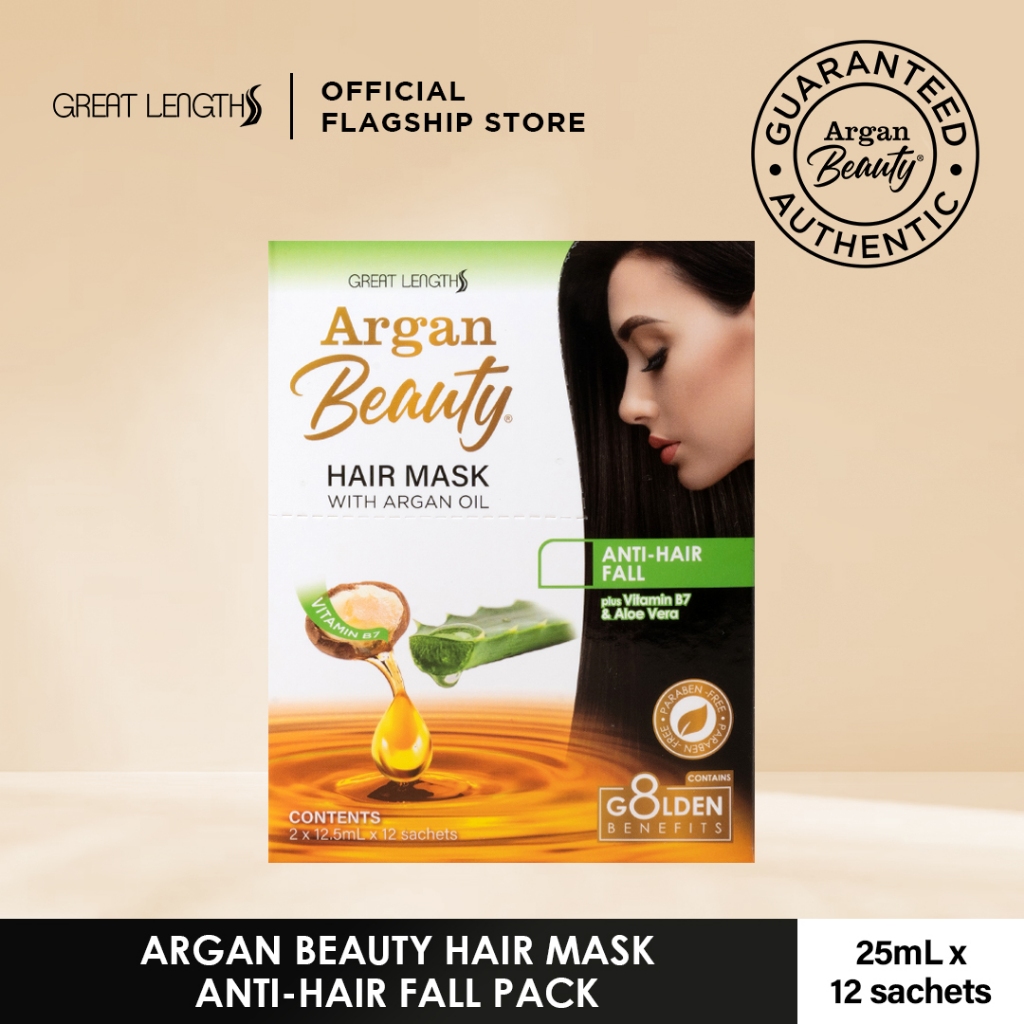 Argan Beauty HAIR MASK with Argan Oil + Vitamin E 25mL x 12 sachets ...