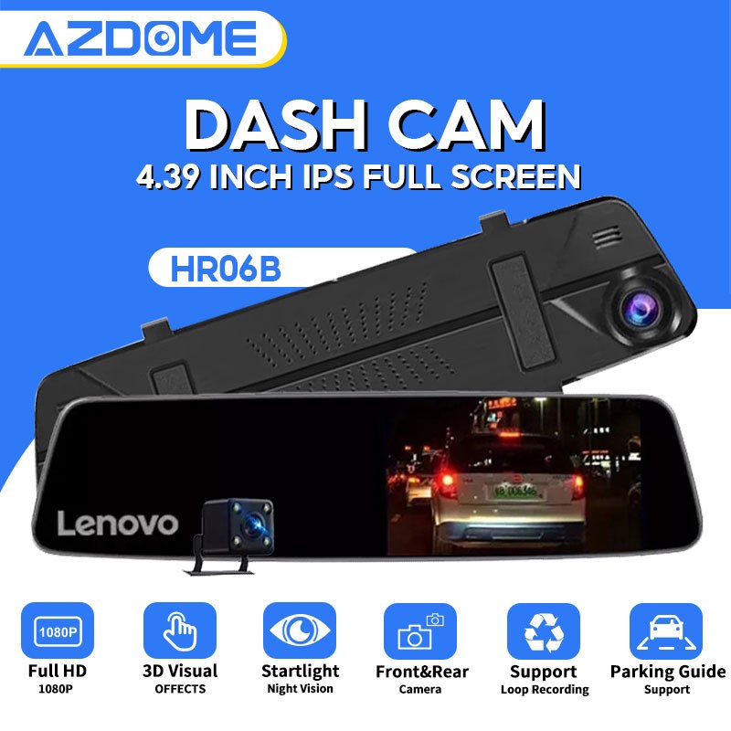 Lenovo Dash Cam HR06B 4.39inch Dual Lens FHD 1080P Car IPS Touch