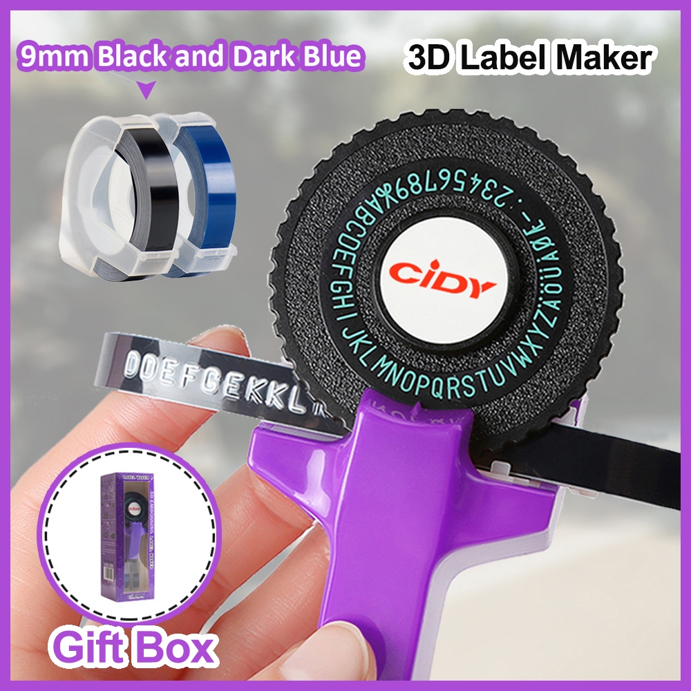 CIDY Label Maker Manual With FREE 2 Refills (9mm x 3m) Manual