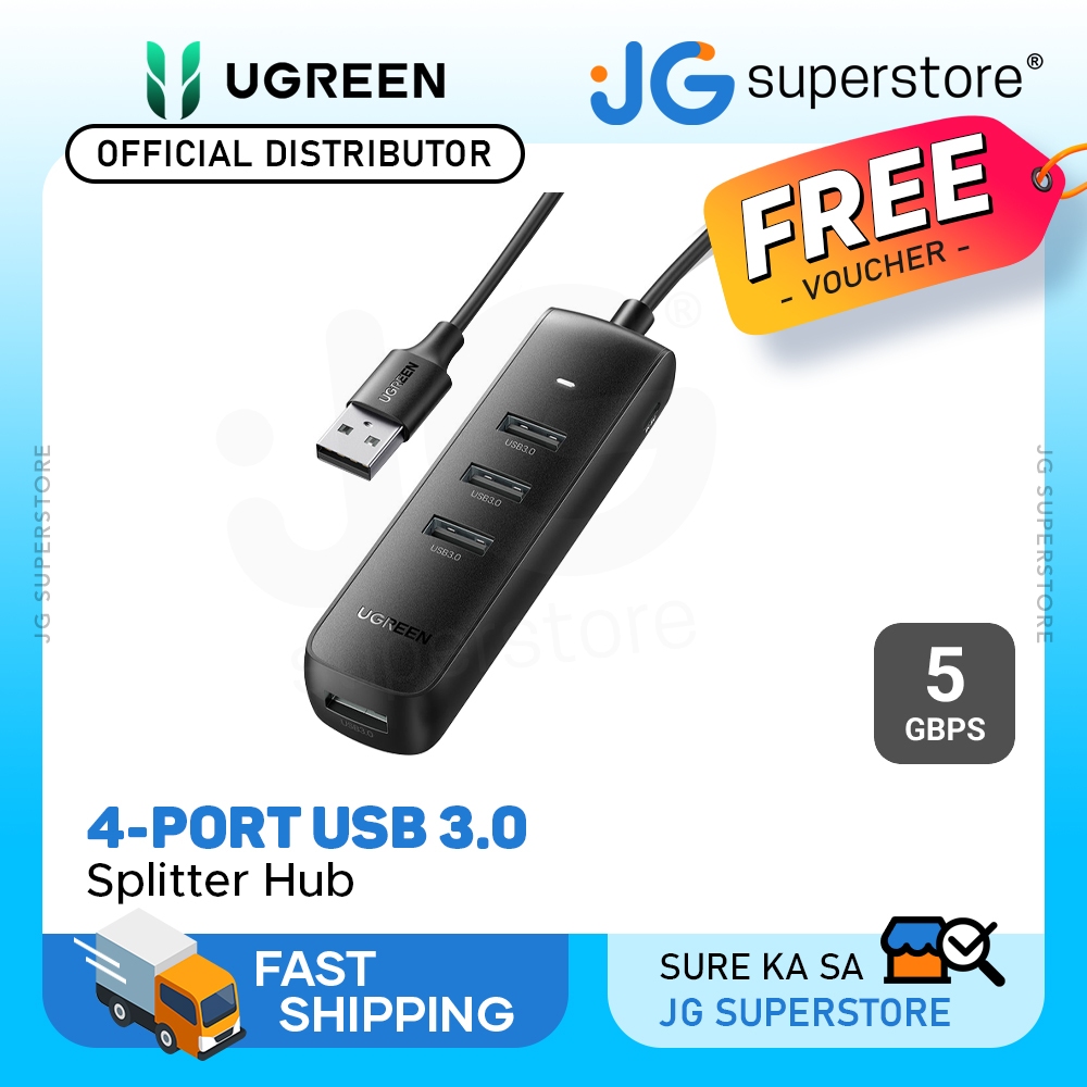 UGREEN 4 Port USB 3.0 Splitter Hub 5V - 5Gbps Transmission Rate for PC ...