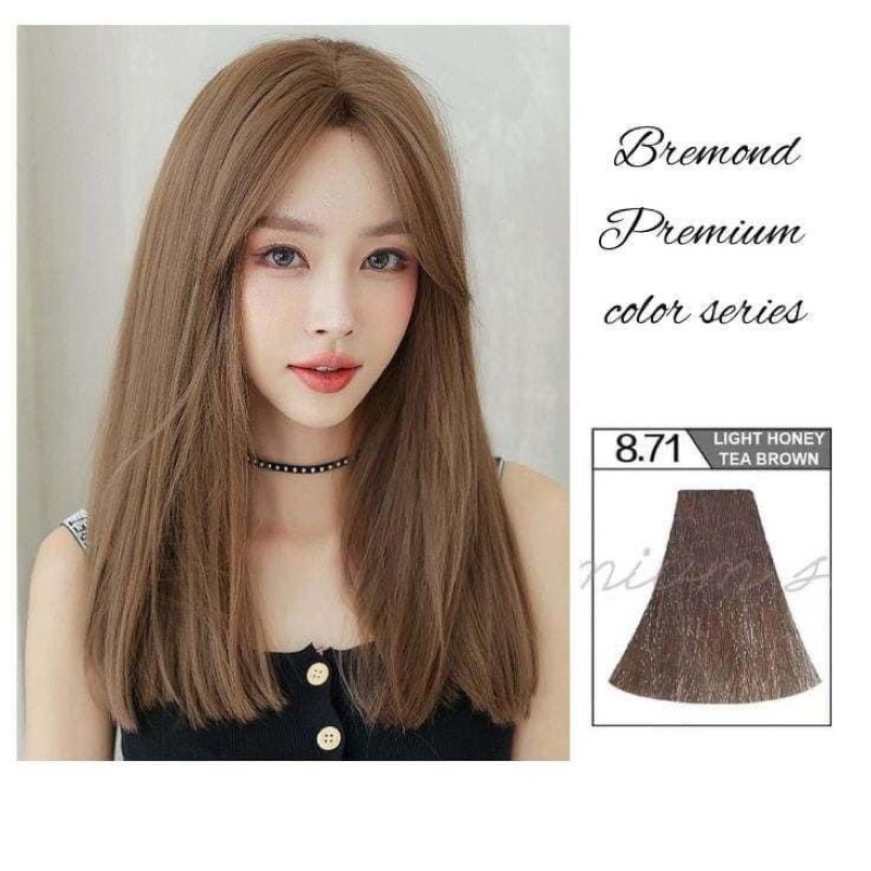 Bremod Hair Color 8.71 Light honey tea brown hair Dye | Shopee Philippines