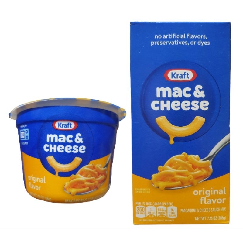 Kraft Macaroni & Cheese Dinner Original Flavor Box Easy Use Cup Travel