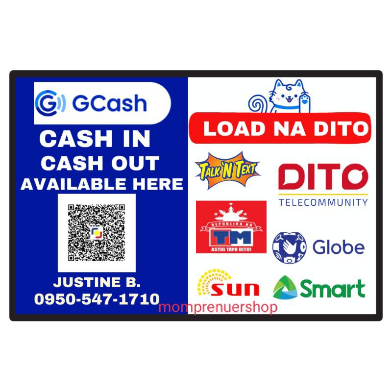 Laminated Qr code Gcash Signages A4 Size 250mic makapal matibay for